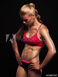 Athletic Girl Muscular Fitness Woman Trained Female Body Healthy