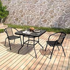 Black 80cm Garden Table With Parasol