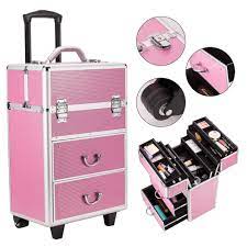 makeup train case on wheels 14 6 x9 5