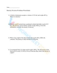 density practice problem worksheet