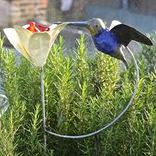 Hummingbird And Lily Garden Sculpture