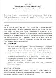 cv writing template south africa