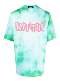 t shirts dsquared2 logo print tie dye