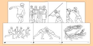 Paint or colour the olympic rings, or use the printable as a base for collage or template for a. Ancient Olympics Colouring Pages Teacher Made