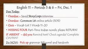 Our literature is one thing we have in common as americans. English 11 Periods 5 6 Wed 1 31 Fri 2 2 Ppt Download