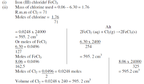 chloride reacts with chlorine gas to