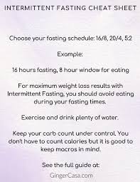Simple Guide To Intermittent Fasting Free Printable Cheat