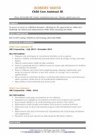 Child Care Assistant Resume Samples Qwikresume