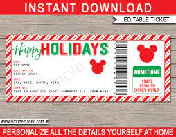 holiday walt disney world gift ticket