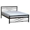 Bed frames are usually constructed with wood or metal, and can include head, foot, and side rails, and support bars or slats. 1