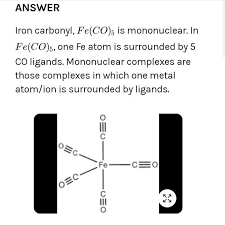 .(fe(co)5) reacts with phosphorous trifluoride (pf3) and hydrogen, releasing carbon monoxide (fe(co)5) reacts with phosphorous trifluoride (pf3) and hydrogen, releasing carbon monoxide: Iron Carbonyl Fe Co 5 Isa Tetranuclearb Mononuclearc Trinucleard Dinuclearcorrect Answer Is Option B Can You Explain This Answer Edurev Neet Question