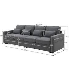 seater modular linen fabric sofa couch