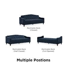 blue velvet tufted sofa sleeper ii