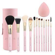 zoreya makeup brush set 12pcs pink