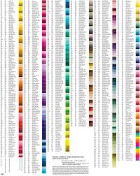 Chart For Converting Pantone Colors To Dmc Floss Colors