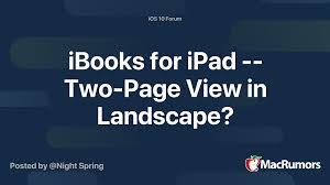 When a book is open, at the top of the window, to the right of the aa menu, is a little control showing three rectangles. Ibooks For Ipad Two Page View In Landscape Macrumors Forums