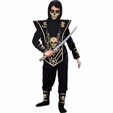 new skull ninja gold cosplay halloween