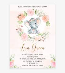 The file contains crop marks for easy cutting. Pink Ink Floral Elephant Baby Shower Invitation Printable Floral Elephant Baby Shower Png Image Transparent Png Free Download On Seekpng