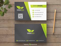 Green And Grey Natural Business Card Template Freebcard