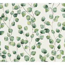 hedera green painterly vine wallpaper