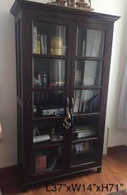 Teak Wood Barrister Bookcase With Glass