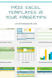 Free Excel Templates For Your Personal Life Excelerating Math