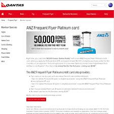 Bonus airpoints dollars™ on an anz airpoints credit card. Anz Frequent Flyer Platinum Card 50 000 Bonus Qantas Ff Point No Annual Fee For The First Year Ozbargain