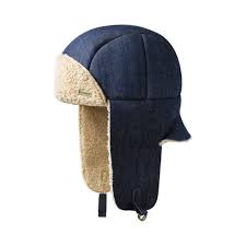 Kangol Faux Shearling Aviator Hat Size S 21 Denim