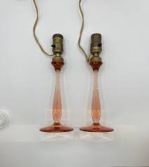 Vintage Depression Glass Boudoir Lamps