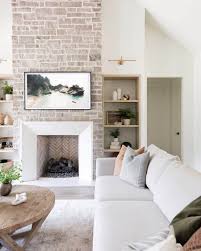 22 Limewash Brick Fireplace Ideas For