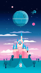 a pink castle with a star wars