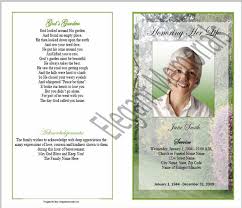 Funeral Program Examples Memorial Pamphlets Samples Ideal Vistalist