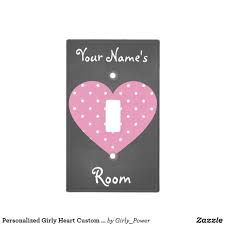 Personalized Girly Heart Custom Light Switch Cover Zazzle