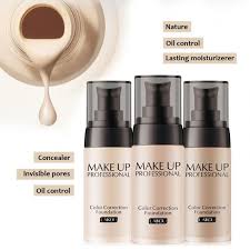 Details About 1pcs Makeup Base Face Color Correction Liquid Foundation Moisture Concealer 40ml