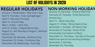 Stay organized for the whole year with this printable philippine 2021 calendar with holidays. List Of Philippine Holidays 2020 Newstogov