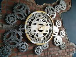 Large Wall Clock Round Steampunk
