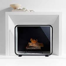 Telum Black Glass Fireplace Screen