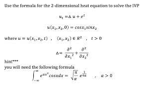 Dimensional Heat Equation To Solve