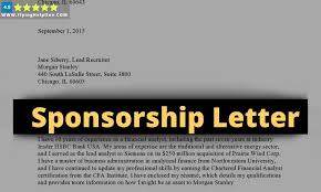 sponsorship letter for visa application
