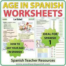 Spanish Age Worksheets Woodward Spanish