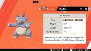 Pokemon Sword And Shield Protector How To Evolve Rhydon