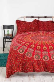 red mandala bedding set king size
