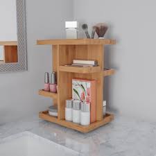 hastings home 8 compartment eco friendly rotating bamboo makeup organizer 10 25 x 12 8