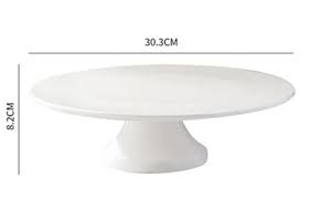 8cm White Round Ceramic Cake Stand