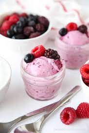 triple berry frozen yogurt dessert