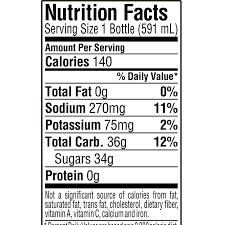 nutrition facts for a 32 oz gatorade