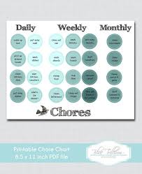 Instant Download Printable Daily Weekly Monthly Chore Chart
