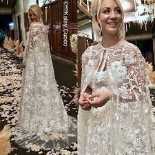 Kaley christine cuoco was born in camarillo a model and commercial actress from the age of 6, cuoco's first major role was in the tv movie quicksand. Kaley Cuoco Looking Absolutely Stunning In Reem Acra Bridal Couture Gown And Cape For Her Wedding Yes Reem Acra Bridal Celebrity Wedding Dresses Wedding Attire