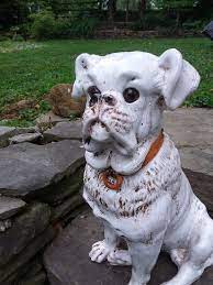 White Boxer Dog Figurine Handmade