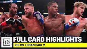 Fight prediction, odds, card, expert picks, preview for boxing showdown. Looking Back Full Card Highlights Ksi Vs Logan Paul 2 Youtube